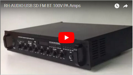 RH-AUDIO USB SD FM BT 100V PA-Verstärker