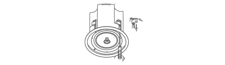 RH-AUDIO In-Ceiling 2-Way Flush Mount Enclosure Speaker Installation Illustration